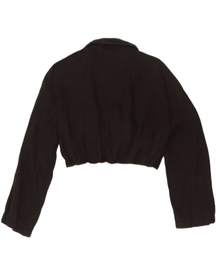 Bluză cămașă înfășurată pentru femei Zara UK 12 Medium Negru