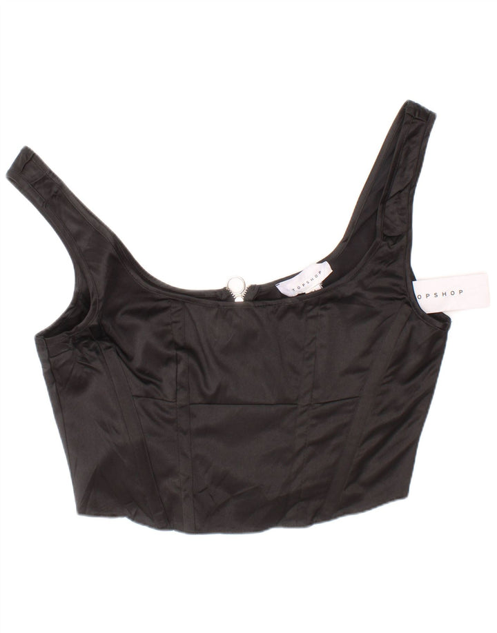 Topshop pentru femei Crop Corset Top UK 6 XS Poliester negru