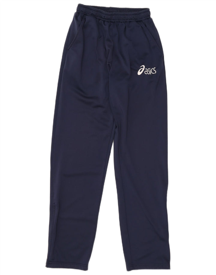 Pantaloni de trening Asics pentru bărbați, poliester mediu bleumarin