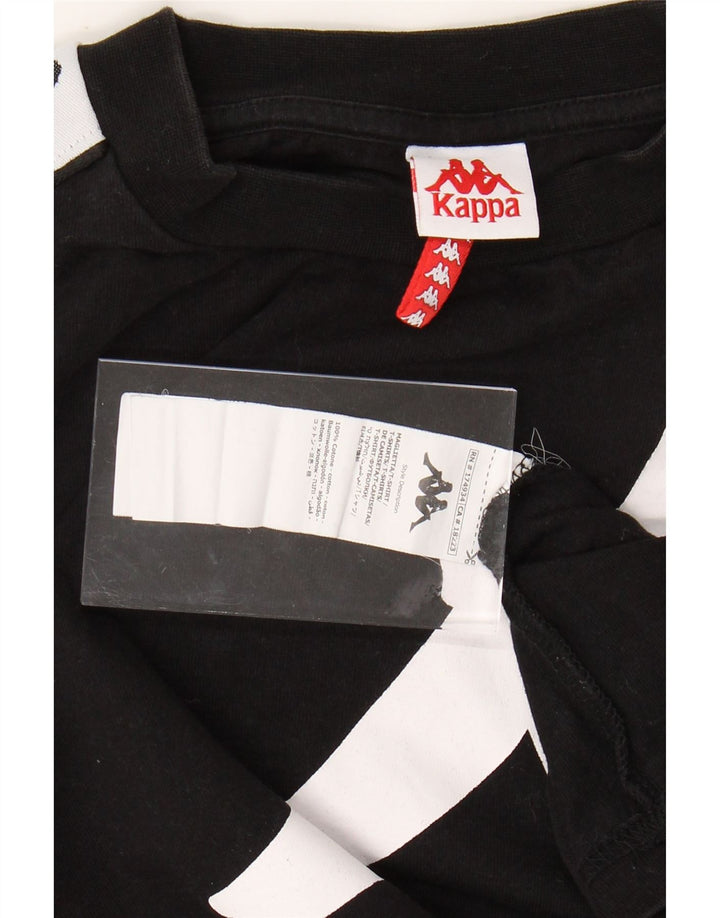 Tricou grafic KAPPA pentru bărbați Top mediu negru din bumbac color bloc