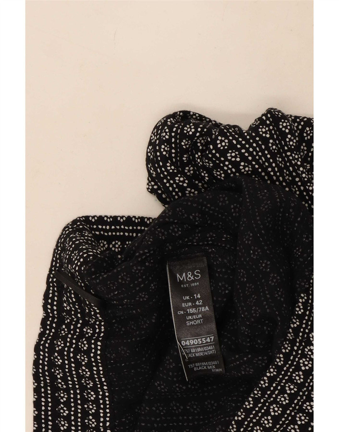 Marks & Spencer Pantaloni tăiați cu model abstract pentru femei UK 14 Large W34 L2