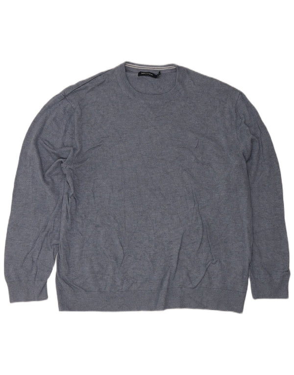 Pulover Nautica pentru bărbați cu gât crew, bumbac albastru 2XL