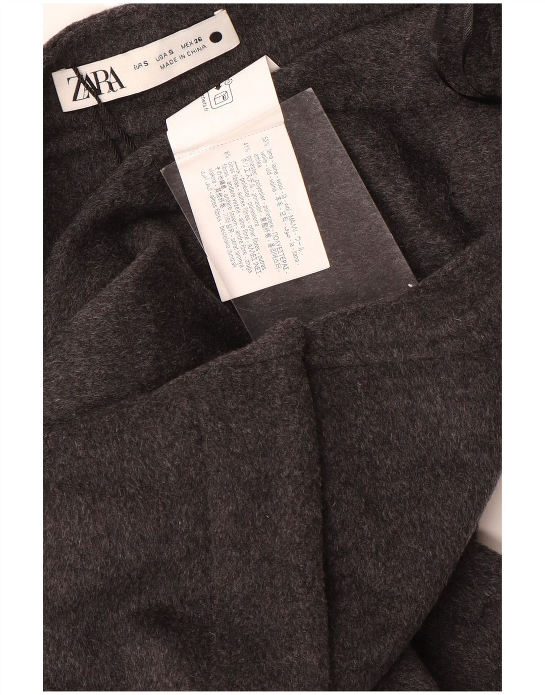 Fusta Maxi A-Line Zara Femei Mic W28 Lână Gri