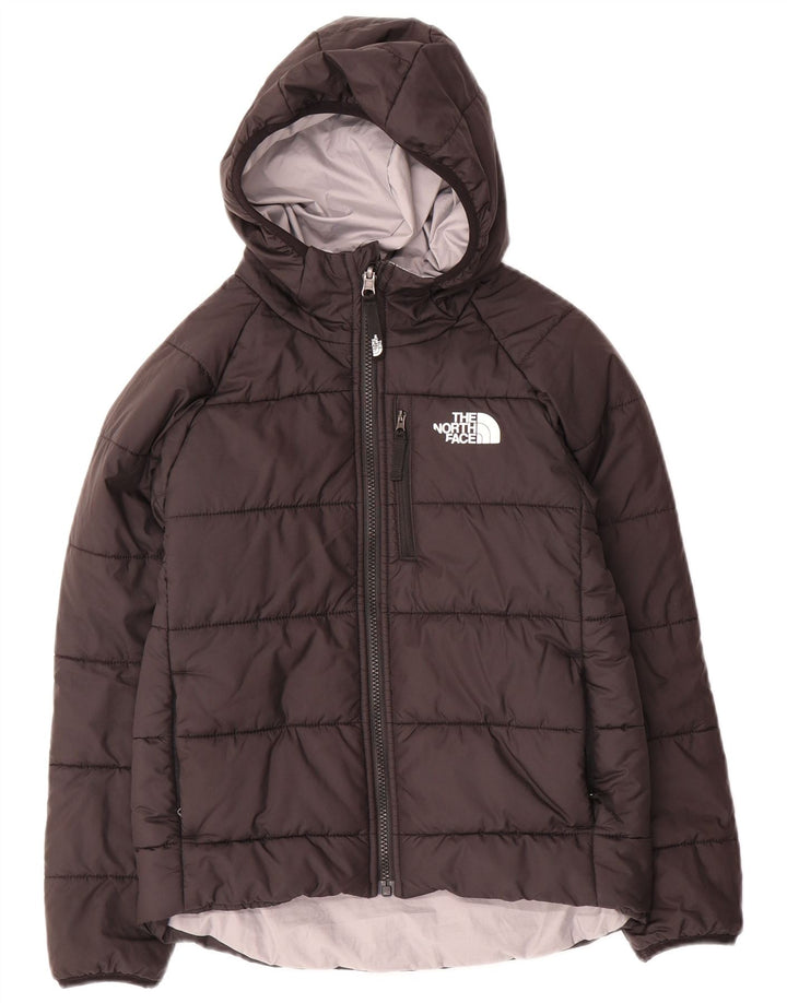Jachetă căptușită cu glugă pentru fete THE NORTH FACE 9-10 ani mediu negru