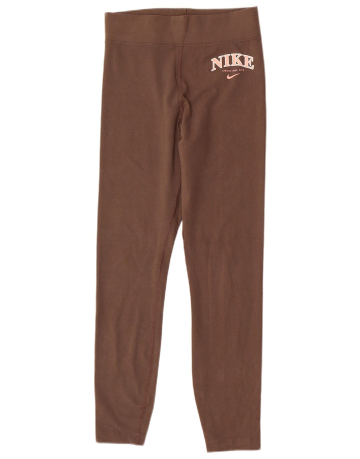 Leggings grafic Nike pentru femei UK 10 mic maro bumbac
