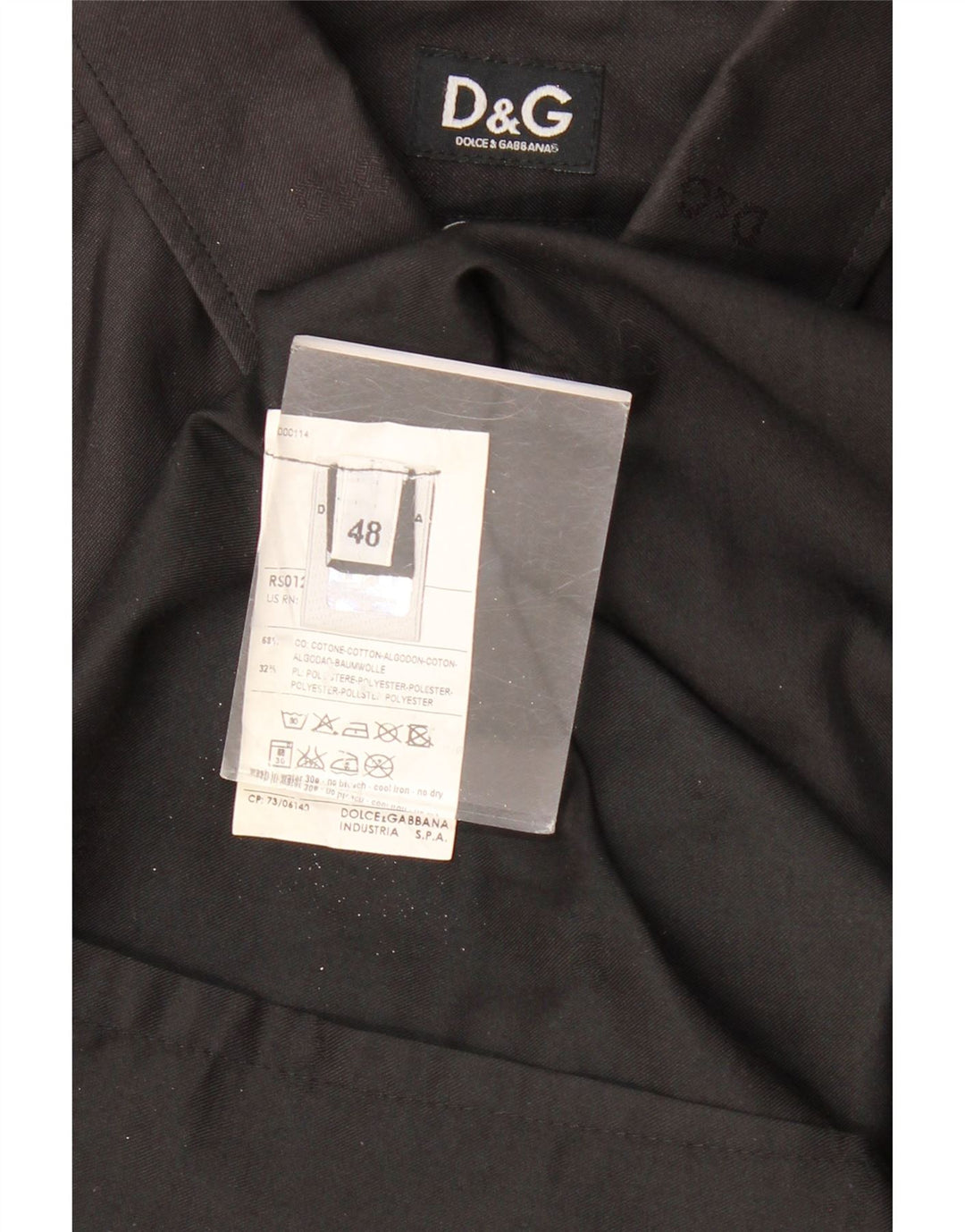 Cămașă pentru bărbați DOLCE & GABBANA IT 48 Bumbac Negru Mediu