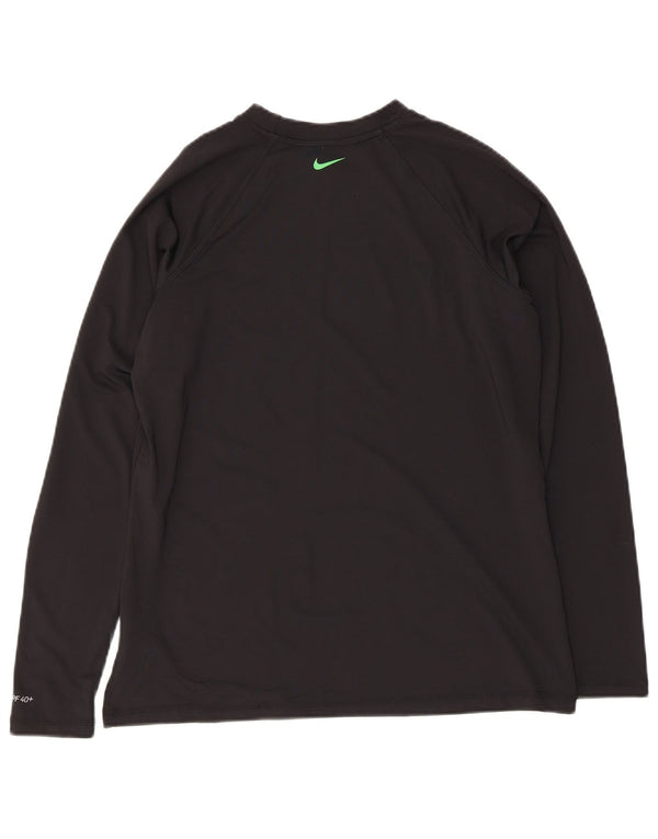 Top grafic Nike Dri Fit pentru femei cu mânecă lungă UK 14 Poliester negru mare