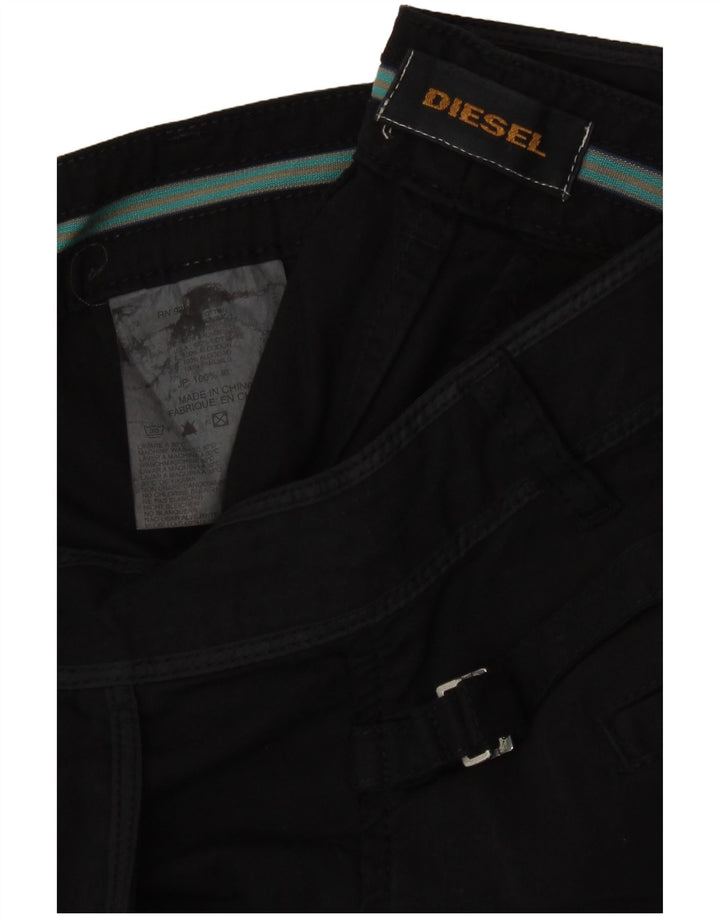 Pantaloni capri pentru femei Diesel W34 L22 bumbac negru