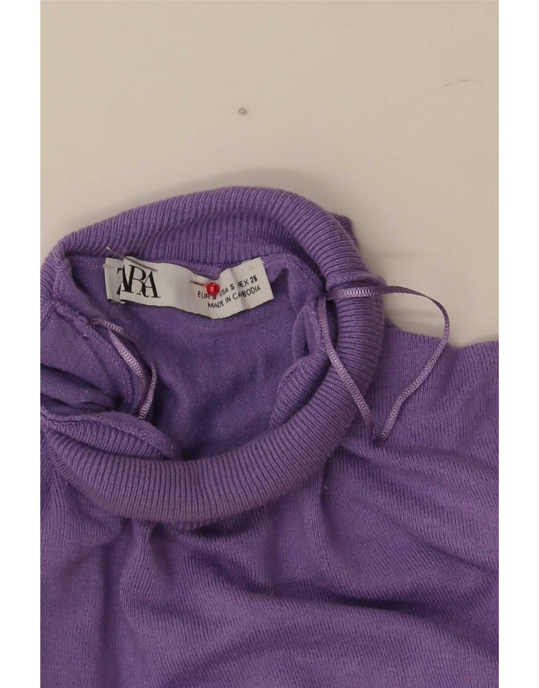 Pulover pentru femei cu gât țestoasă Zara UK 10 Mic violet