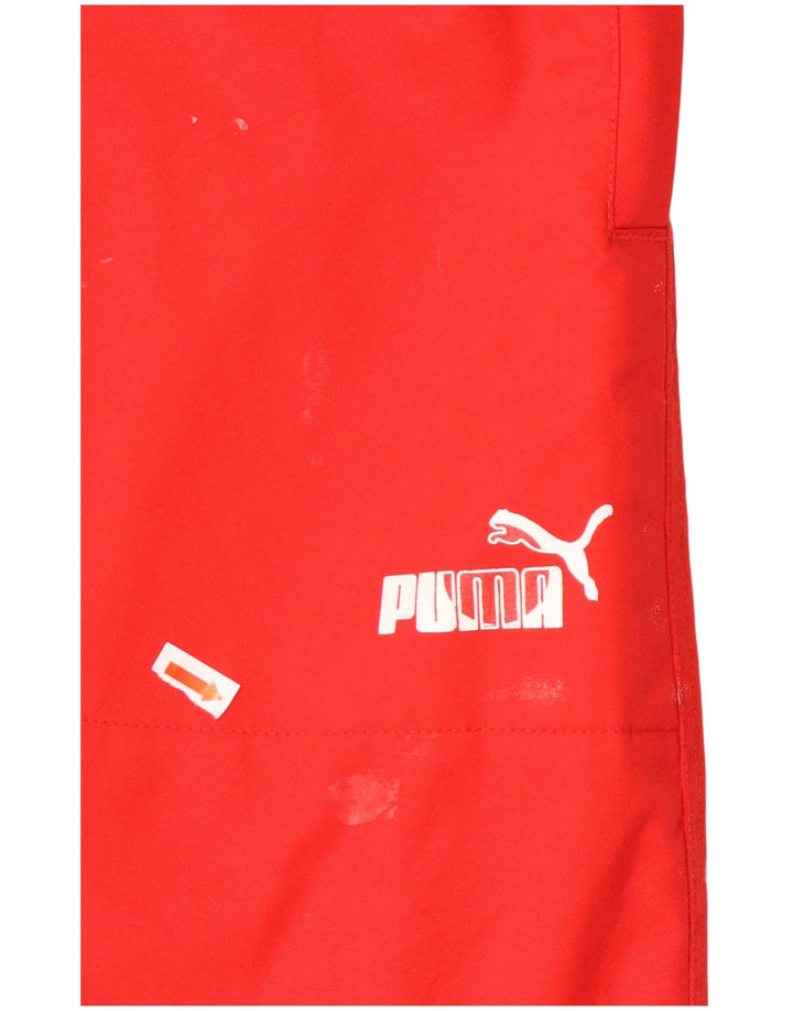 PUMA Mens Straight Cargo Trousers Medium W32 L32 Red Polyester Sports
