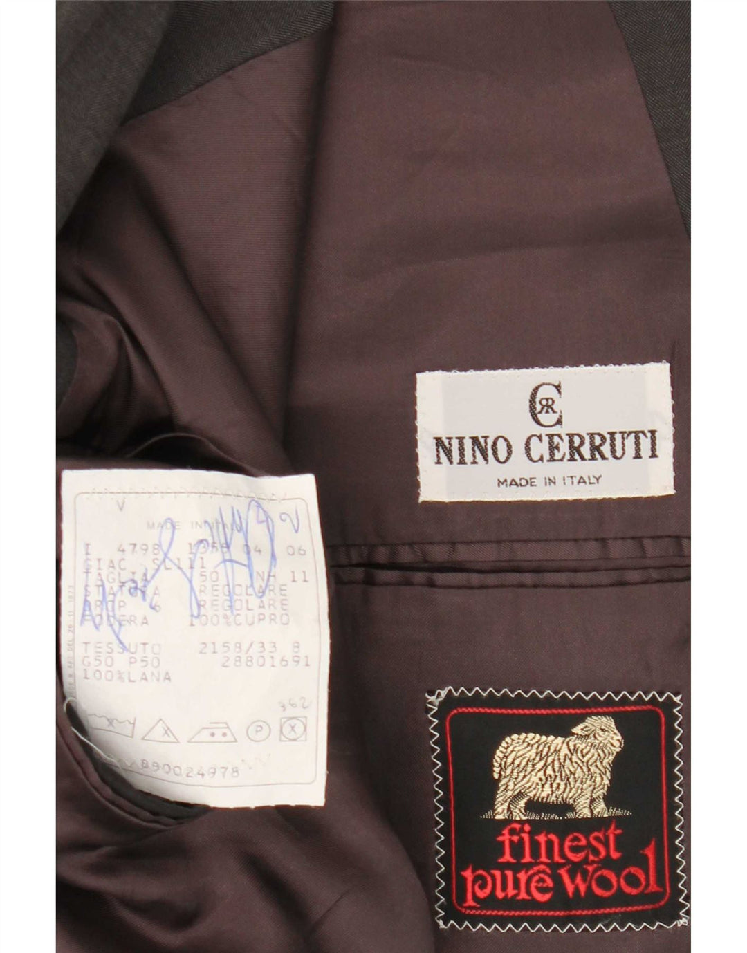 Jachetă pentru bărbați Nino Cerruti Blazer dublu piept IT 50 Lână mare gri