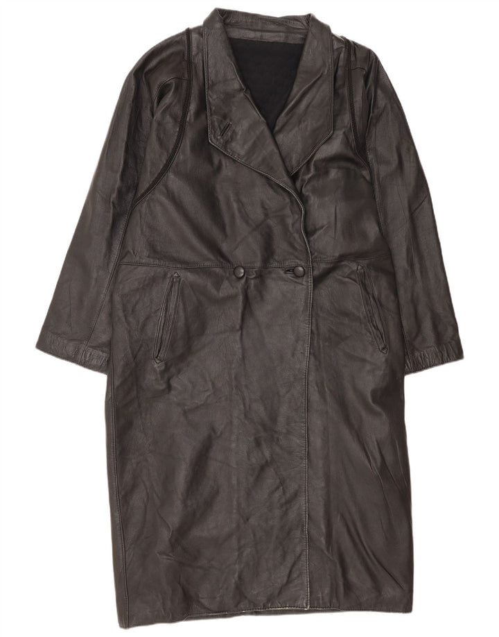 Palton din piele vintage pentru femei UK 18 XL negru