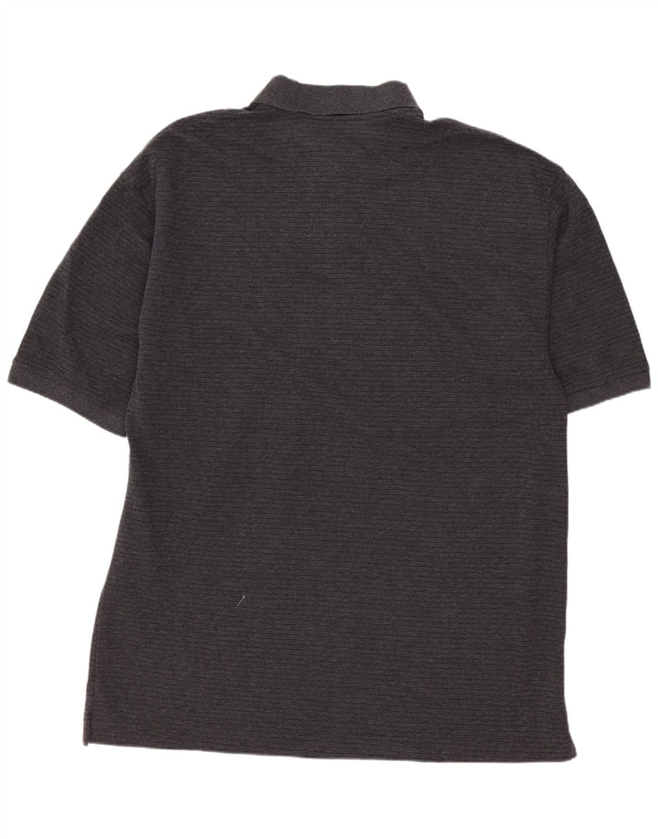 Tricou polo de golf DOCKERS pentru bărbați, bumbac cu dungi gri mari