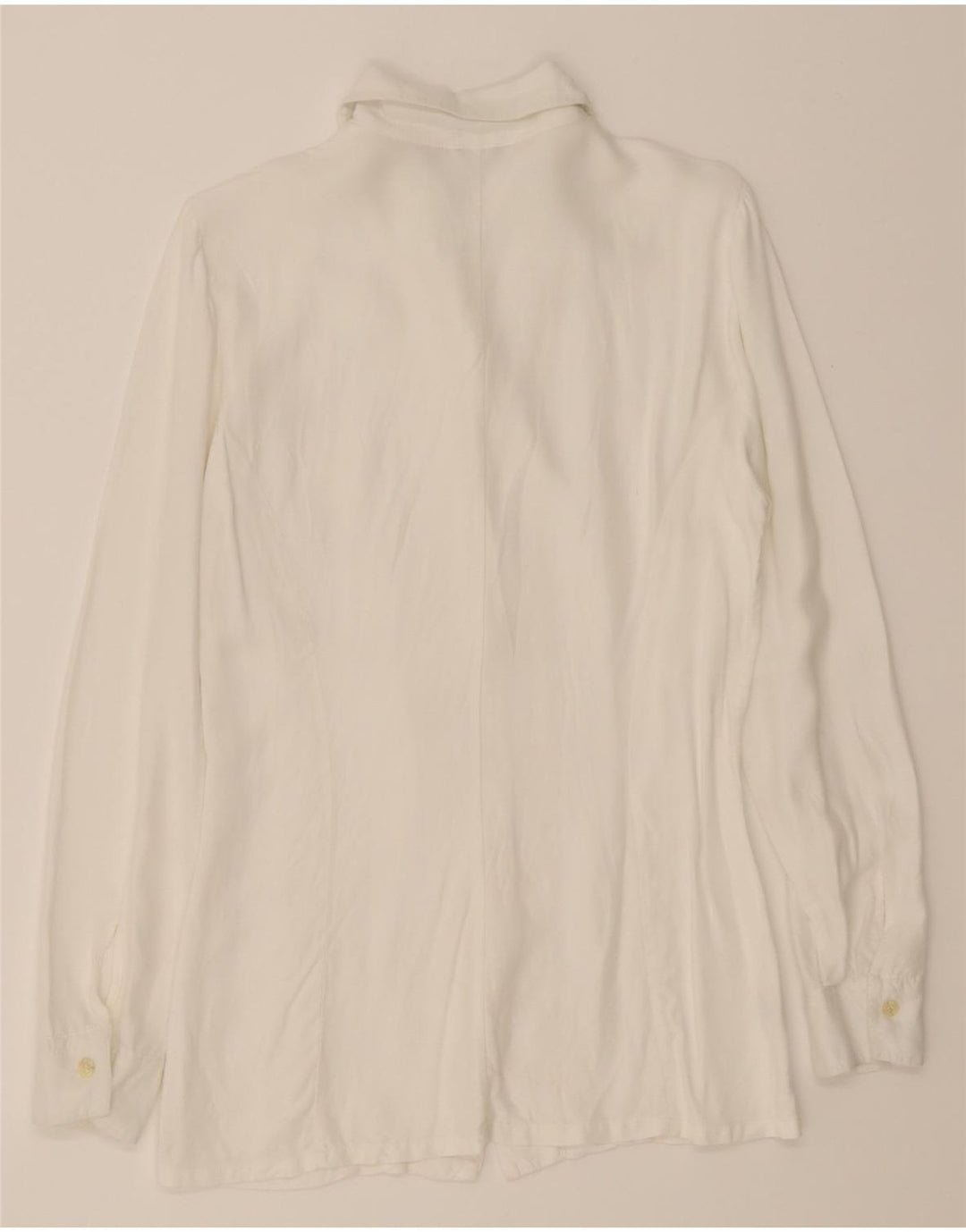 Bluză cămașă pentru femei BENETTON UK 12 Medium White Viscose