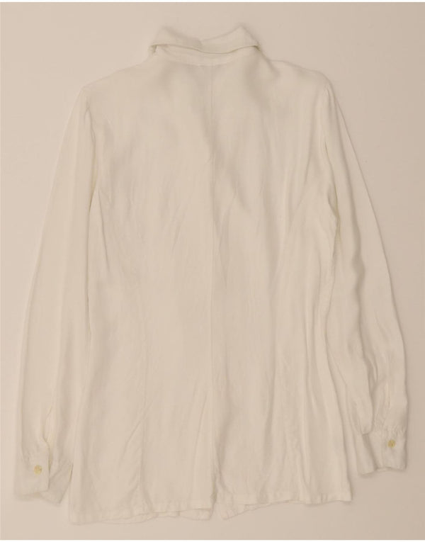 Bluză cămașă pentru femei BENETTON UK 12 Medium White Viscose
