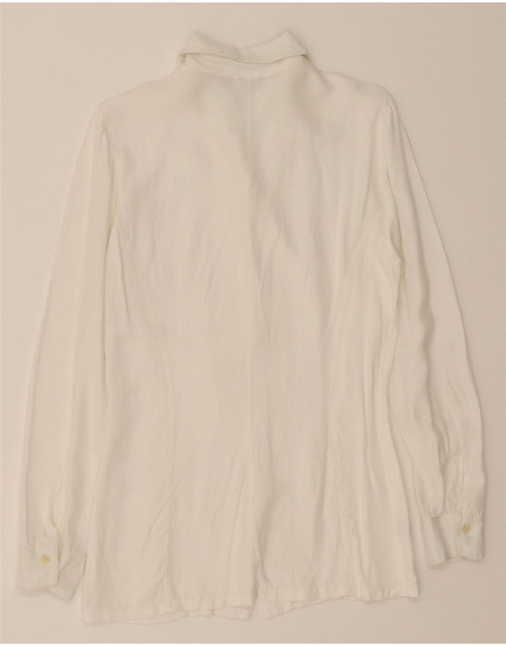 Bluză cămașă pentru femei BENETTON UK 12 Medium White Viscose