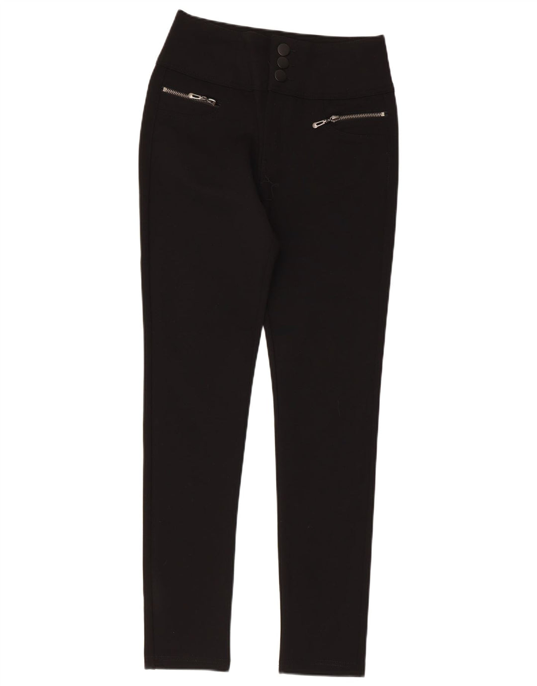 QUIZ Pantaloni casual subțiri cu talie înaltă pentru femei UK 12 Medium W28 L28 Negru