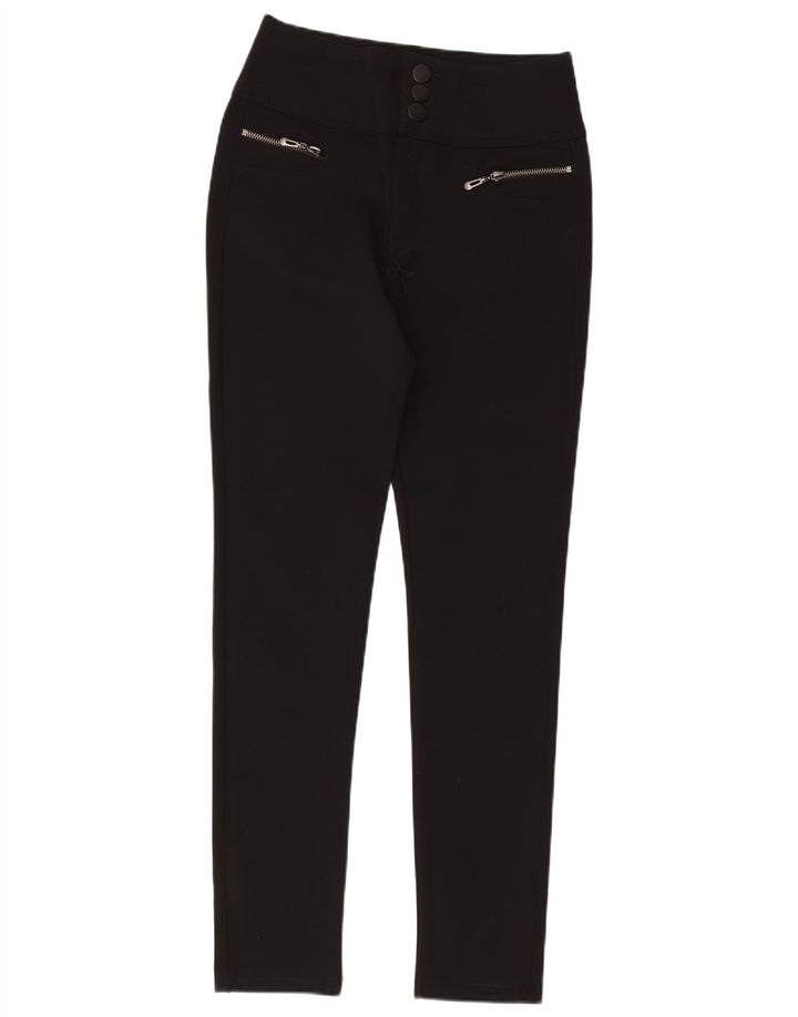 QUIZ Pantaloni casual subțiri cu talie înaltă pentru femei UK 12 Medium W28 L28 Negru