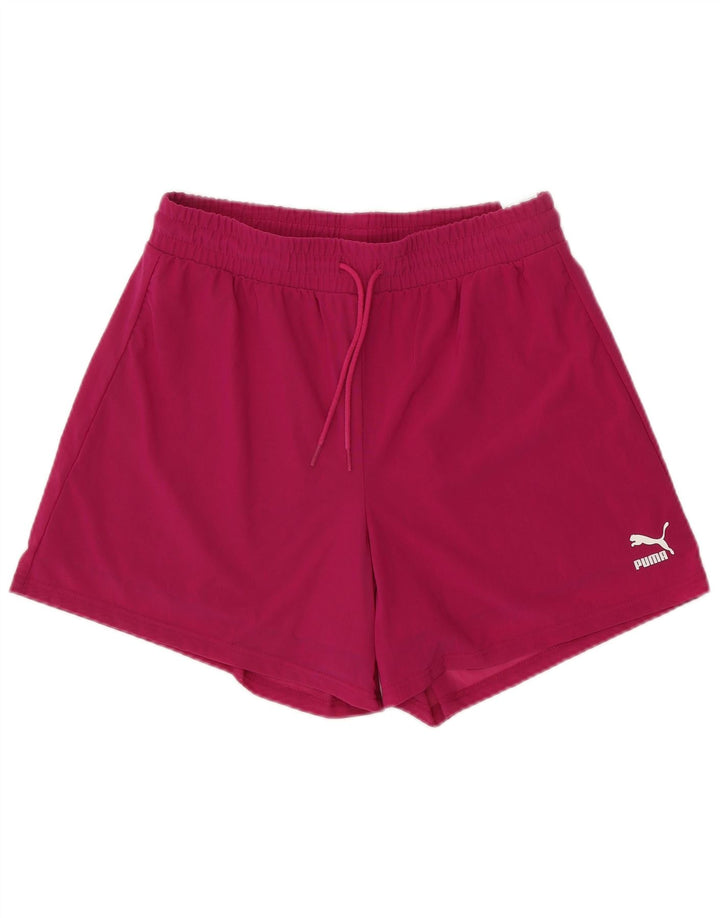 Pantaloni scurti sport Puma pentru femei UK 14 Medium Pink Nylon