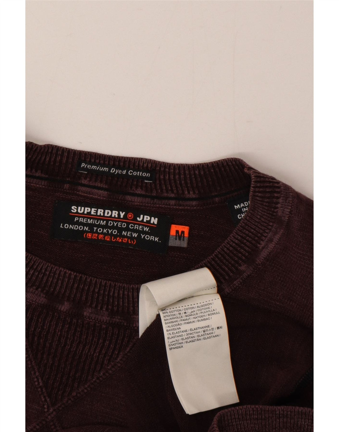Pulover Superdry pentru bărbați, bumbac mediu burgundy