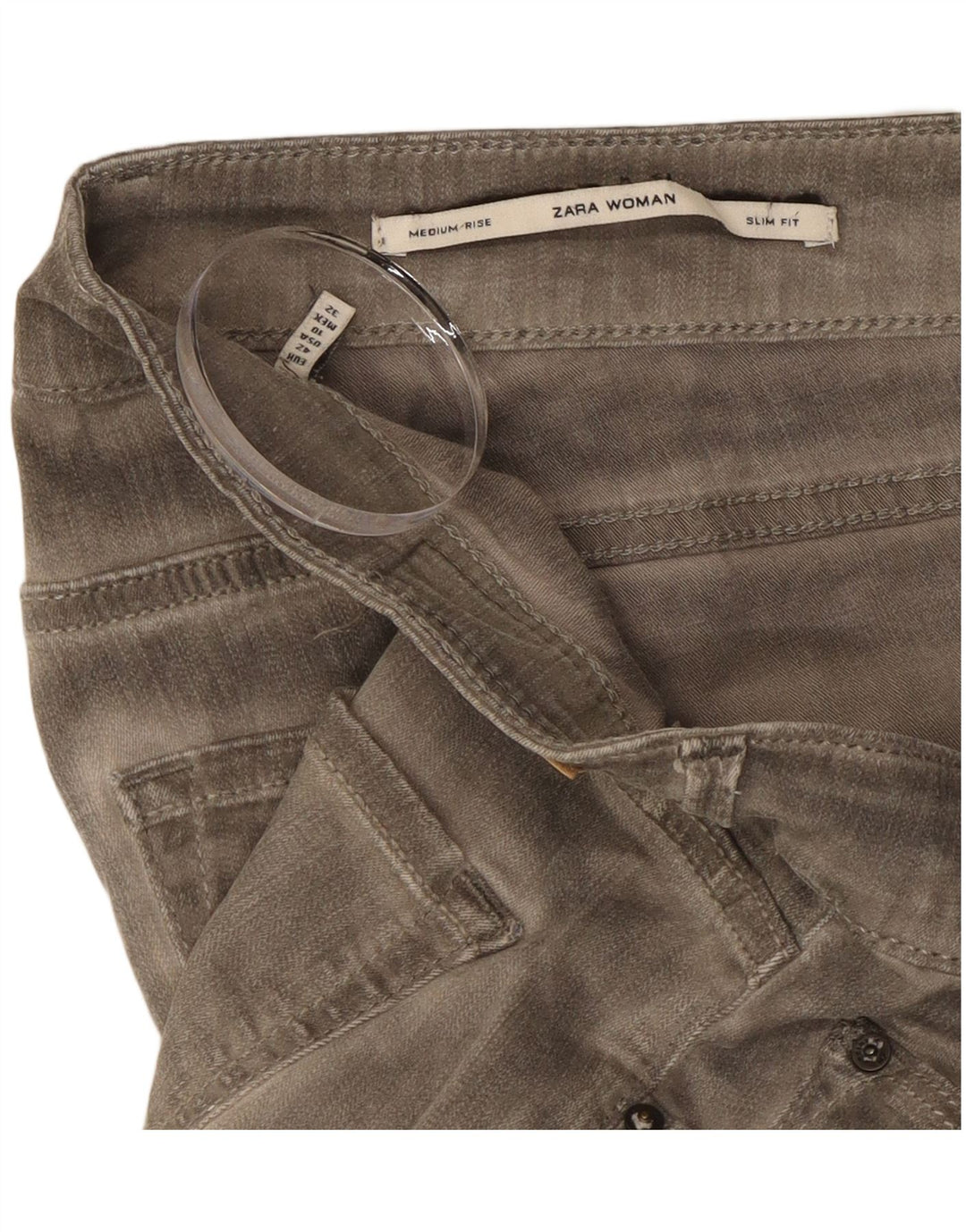 Blugi slim pentru femei Zara EU 42 Large W32 L29 Gri