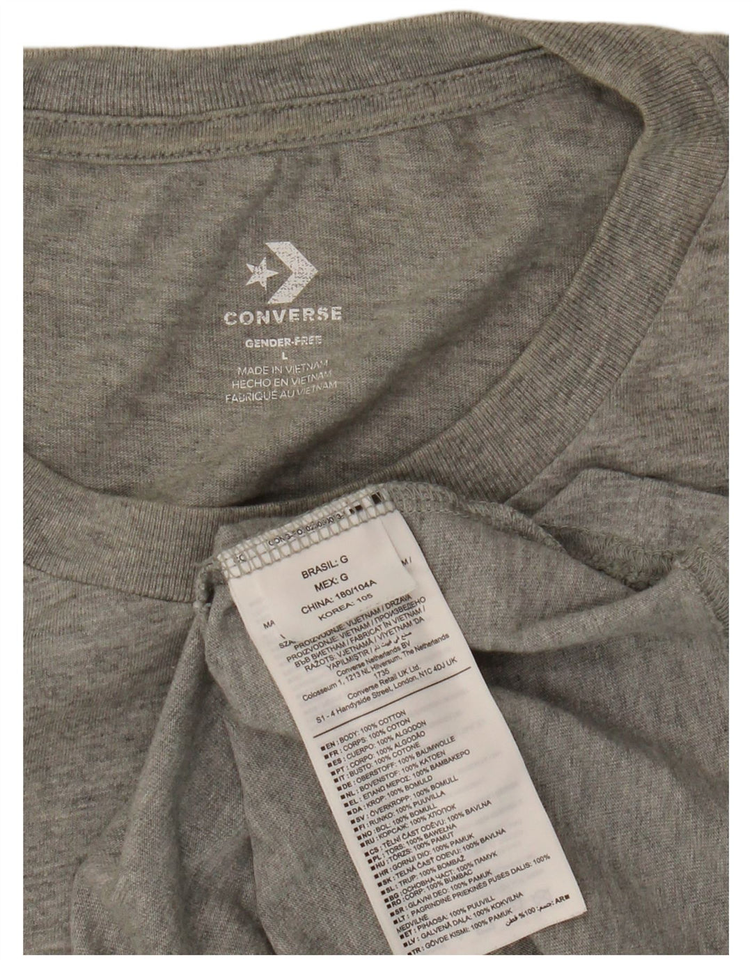 Tricou grafic Converse pentru bărbați Top mare, gri, pete din bumbac