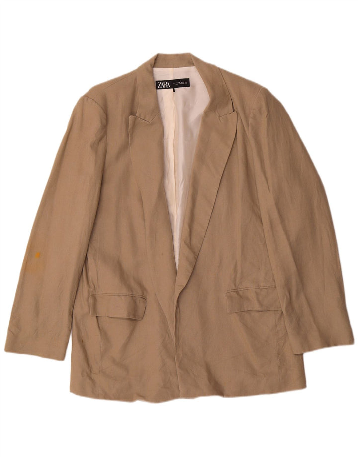 Jachetă Blazer pentru femei Zara UK 18 XL, in bej