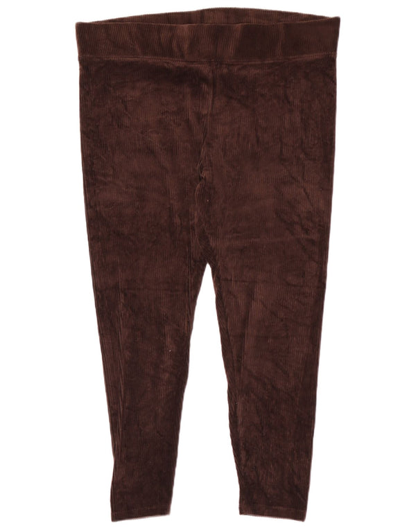Leggings din velur crop pentru femei Marks & Spencer UK 18 XL bumbac maro