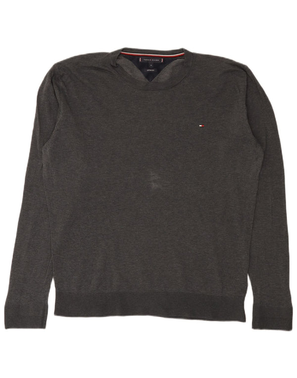 Pulover Tommy Hilfiger pentru bărbați, cu gât crew, XL, bumbac gri