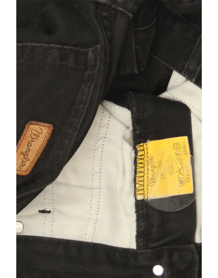 Blugi drepte pentru bărbați Wrangler Texas W34 L30 bumbac negru