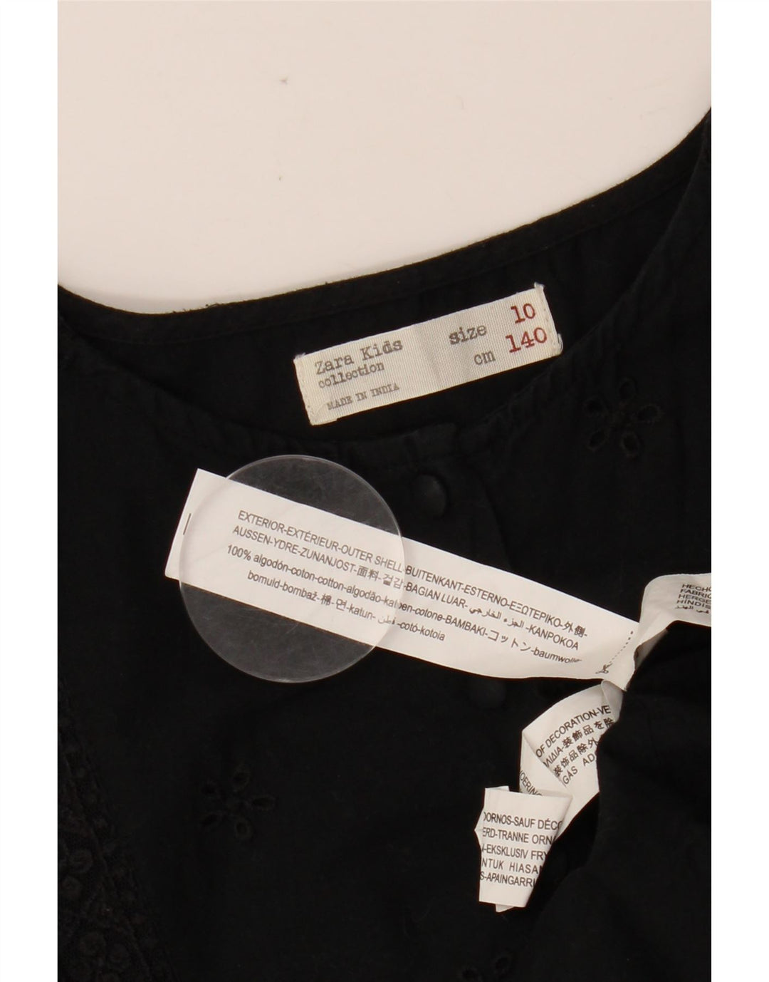 Rochie A-Line ZARA Fete Liliac 9-10 Ani Bumbac Floral Negru