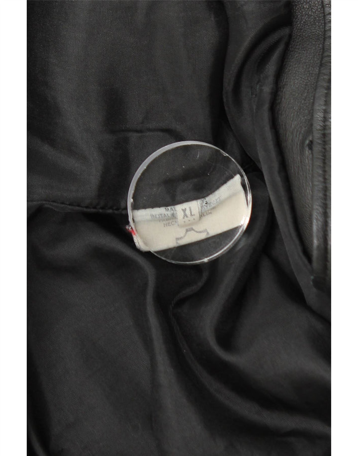 Palton din piele pentru femei VINTAGE UK 18 XL din piele neagră