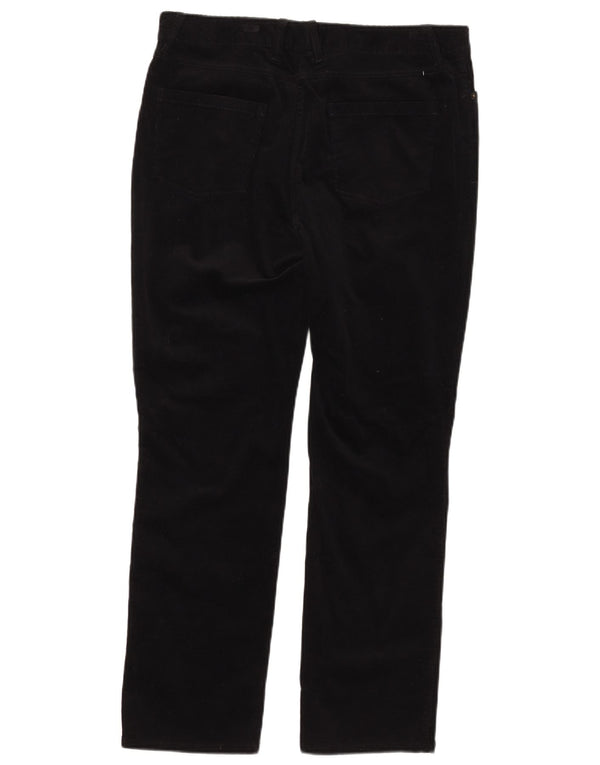 Marks & Spencer Pantaloni din velur cu talie înaltă pentru femei UK 14 Large W34 L28 Bla
