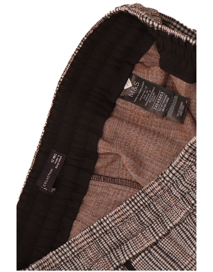 Marks & Spencer Pantaloni casual cu grafic pentru femei UK 12 Medium W30 L29 Gri