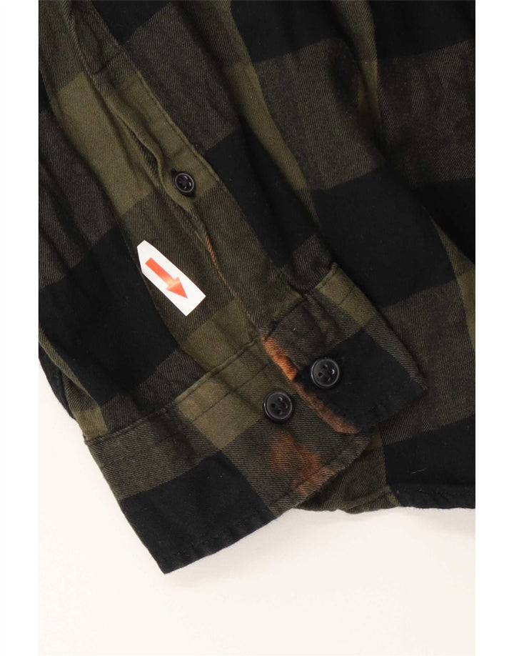 Cămașă de flanel Jack & Jones pentru bărbați, XL, bumbac vichy verde