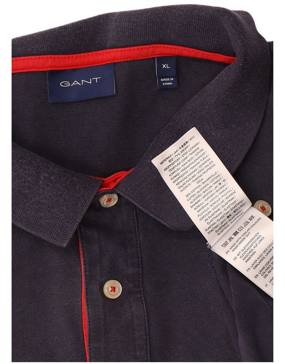 Tricou polo pentru bărbați Gant XL, bumbac bleumarin
