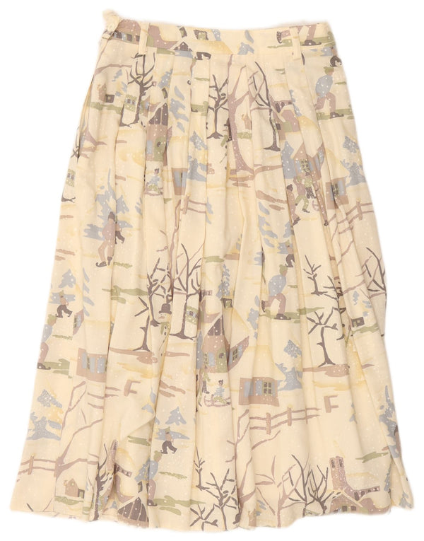 Catherine Hapfer Fusta Plisată Grafică Femei EU 40 Medium W27 Bej