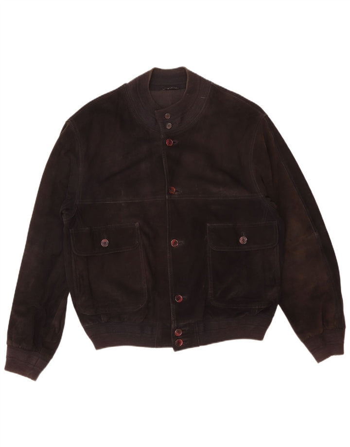 Bomber vintage pentru bărbați din piele intoarsa IT 50 Large Black