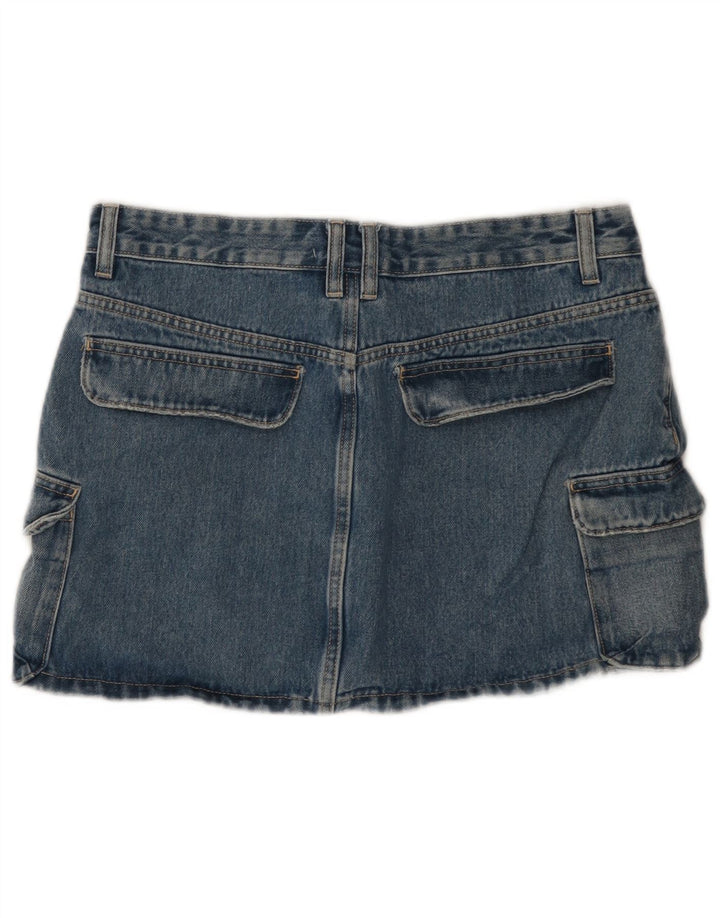 Fusta Cargo Denim pentru Damă Zara Mare W32 Bumbac Albastru