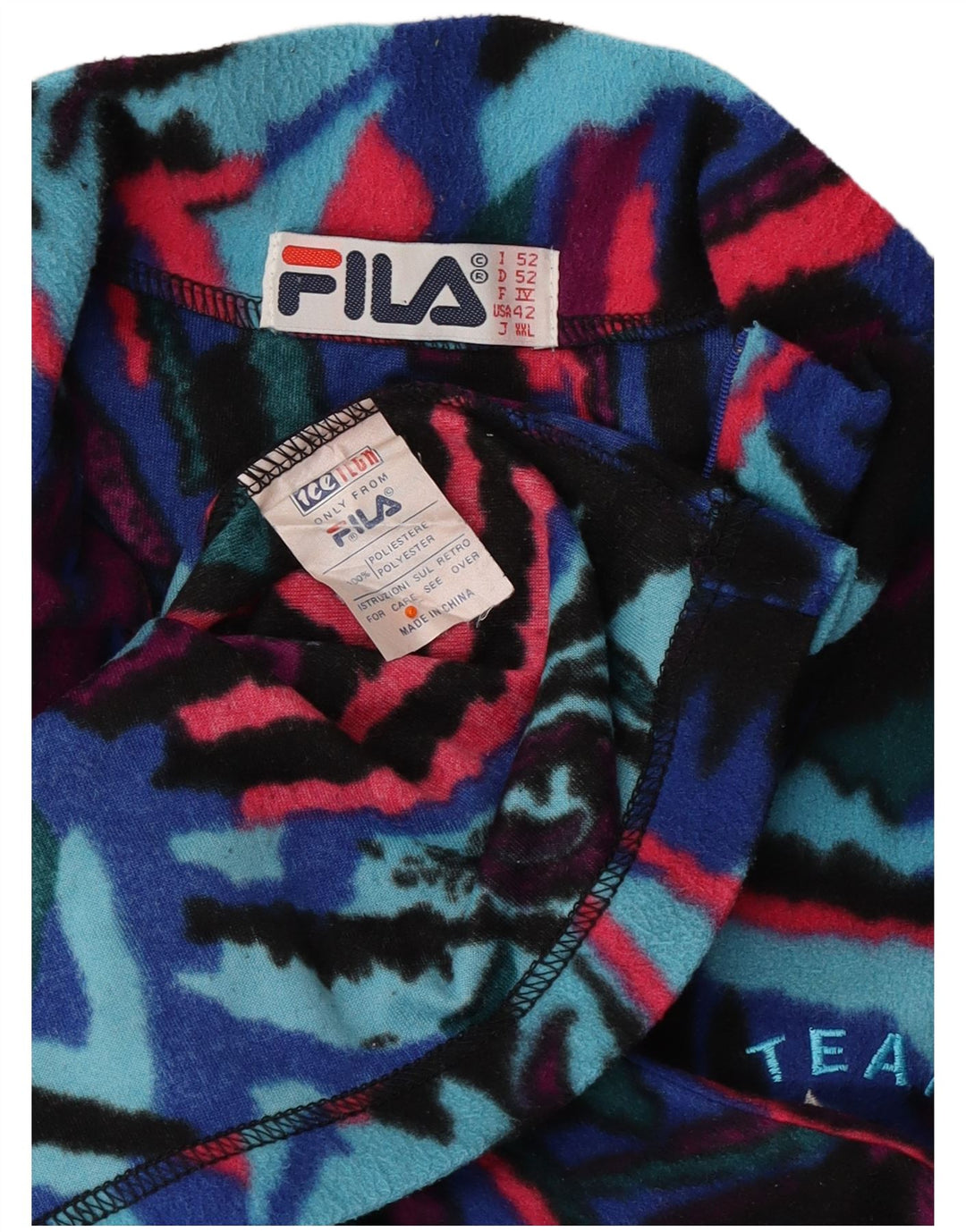 Pulover FILA pentru bărbați, cu model abstract, din lână, IT 52, mare, multicolor