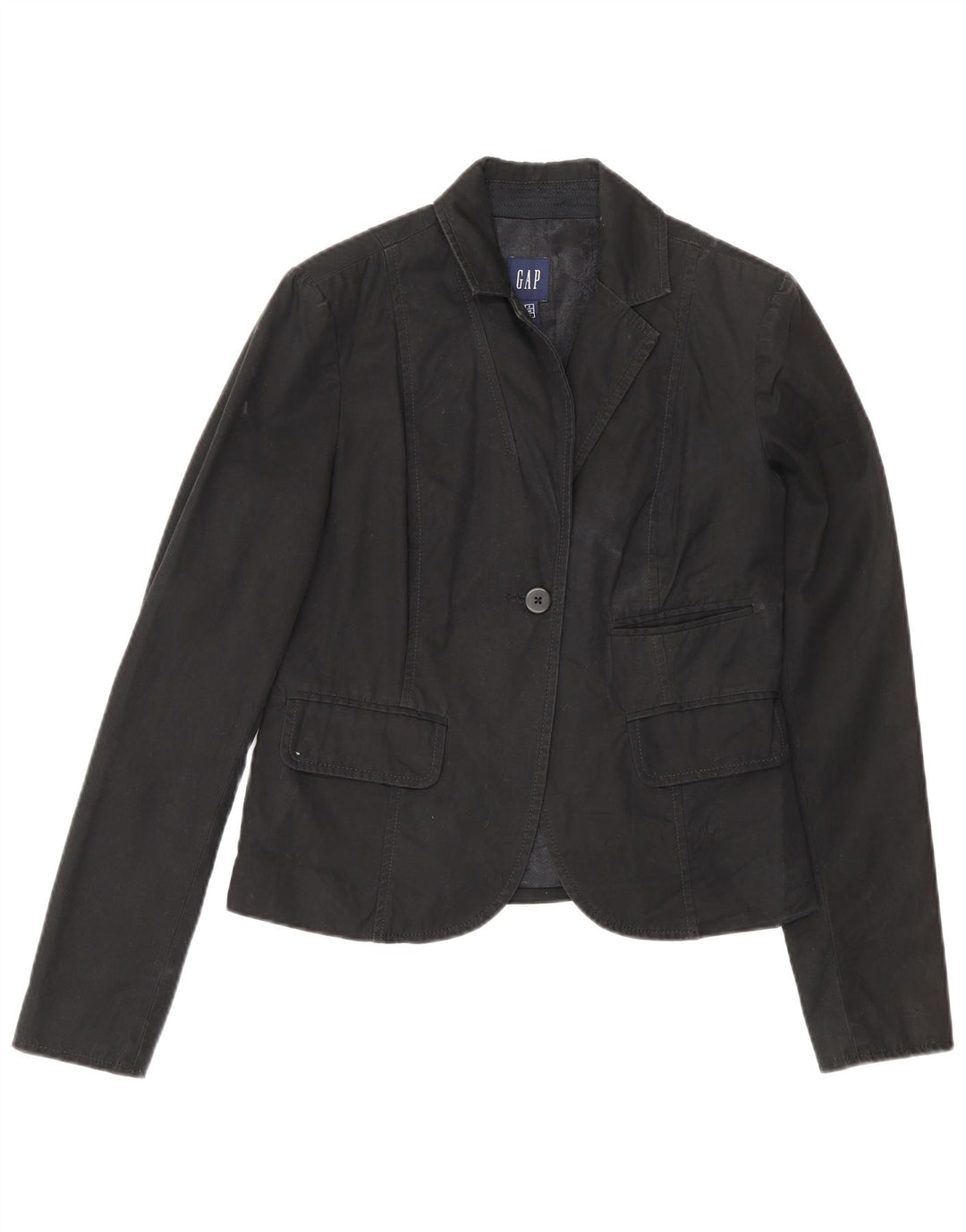 Jachetă pentru femei Gap cu 1 nasture, UK 6 XS, bumbac negru