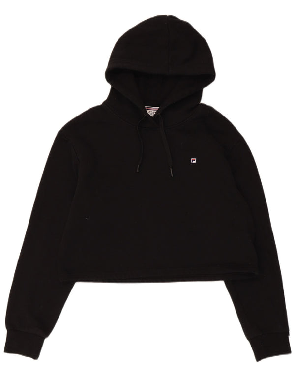 Pulover Fila pentru femei Crop Hoodie UK 12 Medium Black Bumbac