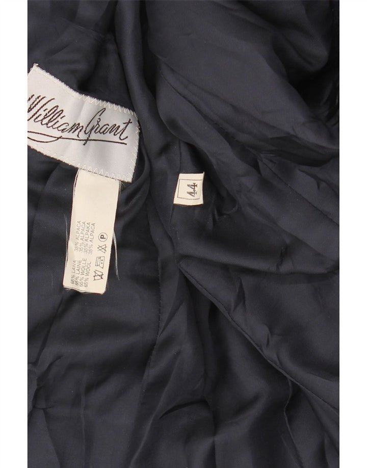 Jachetă pentru femei VINTAGE cu 2 nasturi IT 44 Mediu Lână cu carouri bleumarin