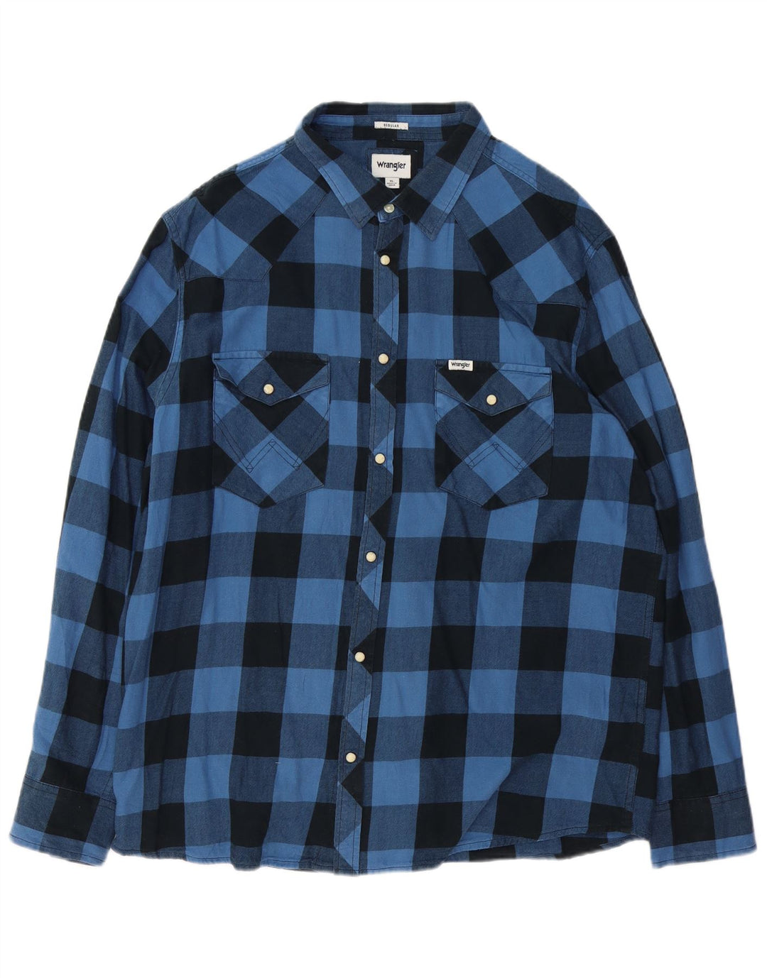 Cămașă de flanel Wrangler pentru bărbați, XL, albastru, bumbac