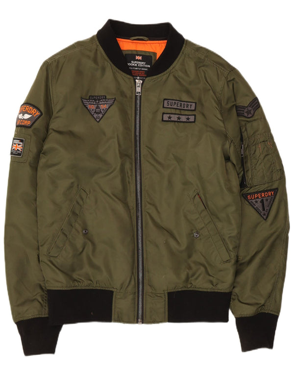 Jachetă Bomber Militară Superdry pentru bărbați UK 38 Medium Khaki Nylon