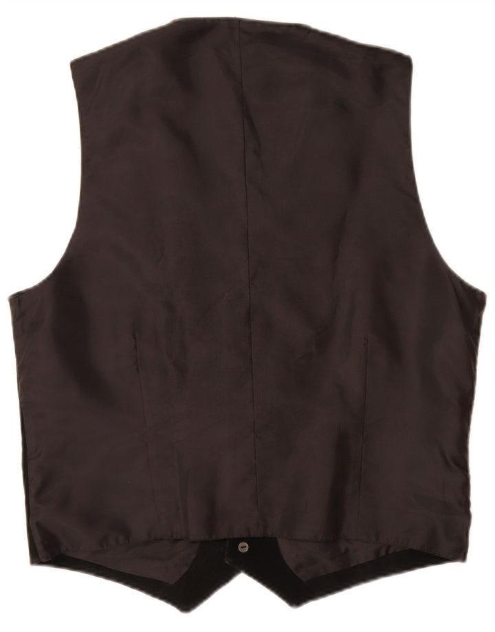 Vestă vintage pentru bărbați din piele intoarsa UK 40 Medium Black Leather