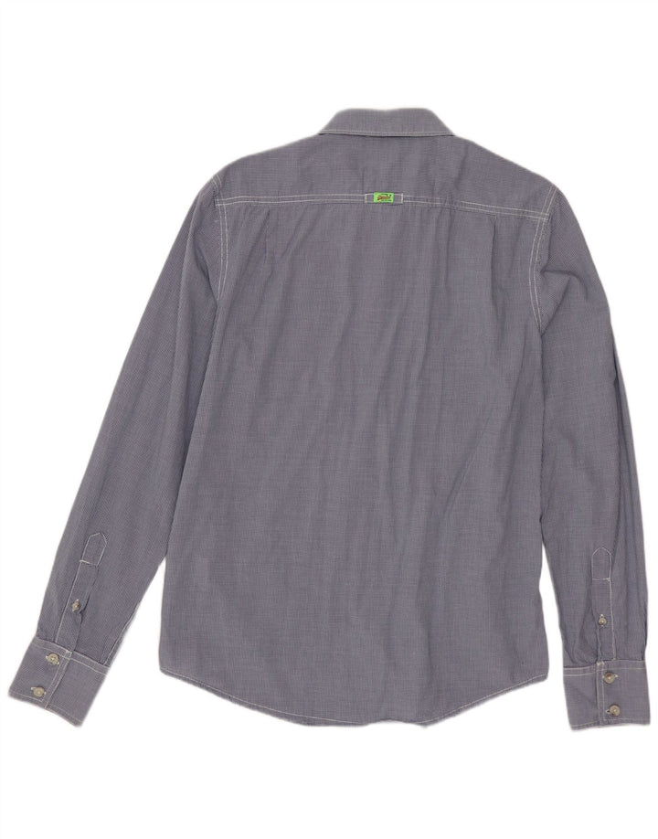 Cămașă pentru bărbați SUPERDRY, bumbac vichy, albastru bleumarin mediu