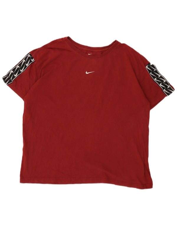 Tricou grafic Nike pentru bărbați Top mare din bumbac color-block color burgundy