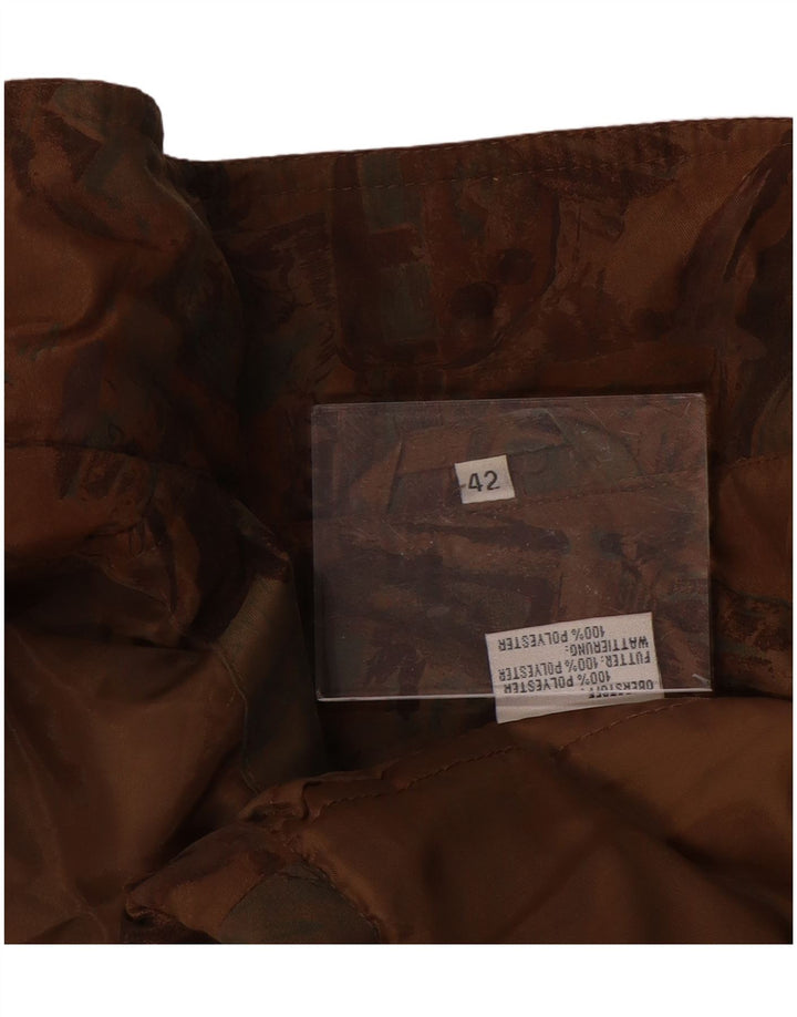 VINTAGE Pelernă de ploaie cu model abstract pentru damă, în formă largi, EU 42 Maro mare