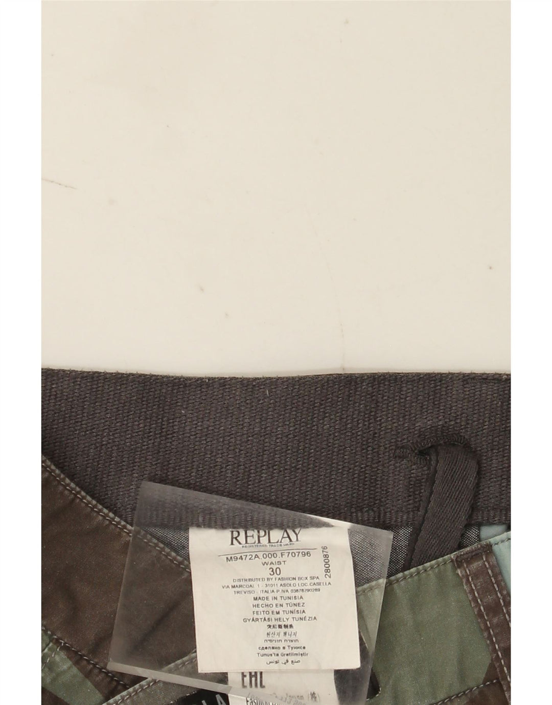 Pantaloni scurți chino pentru bărbați Replay W30, bumbac geometric multicolor mediu